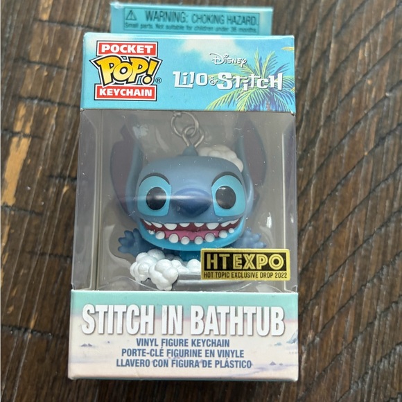 Disney Other - Funko Pocket Pop! Keychain - Stitch in Bathtub (Blue) HT EXPO EXCLUSIVE